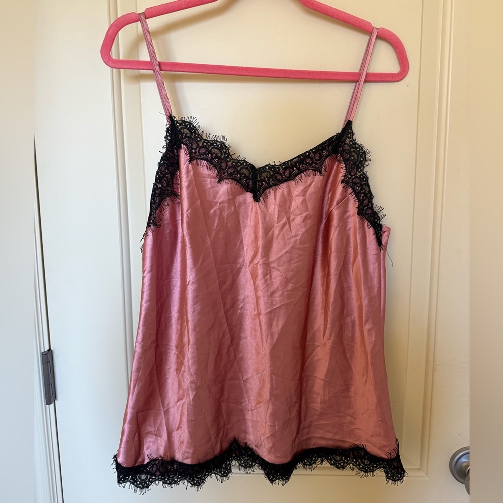 Pink Lace Trim Camisole